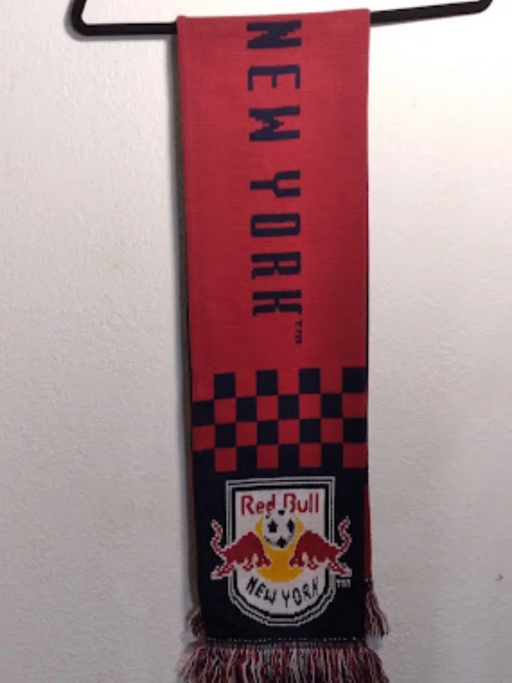 NWOT Adidas New York Red Bulls Fan Scarf | Soccer Supporters Scarf | Fringe Ends